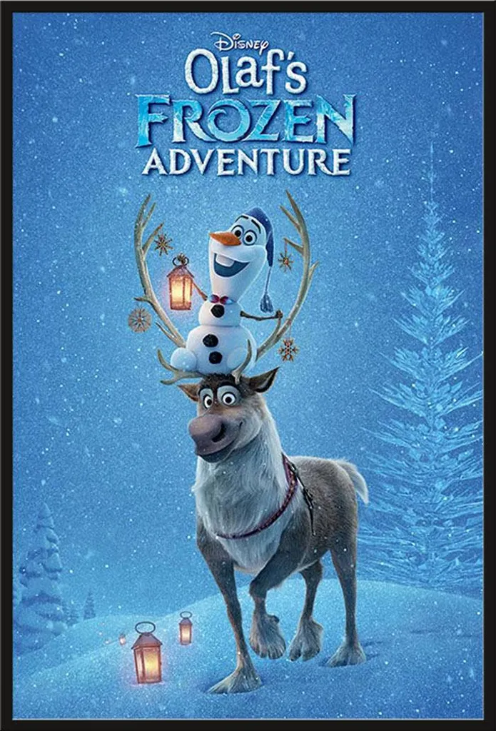 Cadre avec affiche La Reine des Neiges Olaf 61x91.5cm vitre acrylique