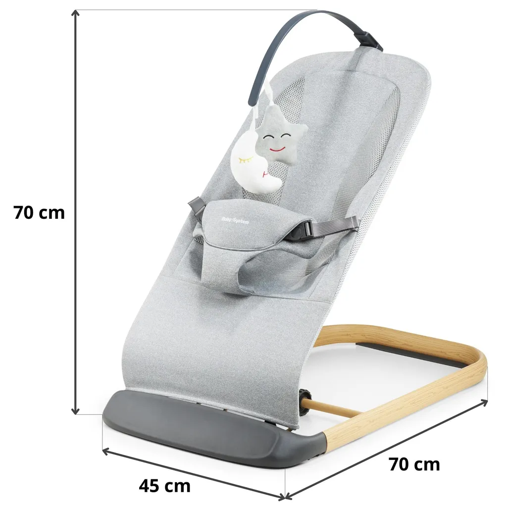 Fauteuil balancelle LILY gris pliable et compact avec dossier réglable - 17