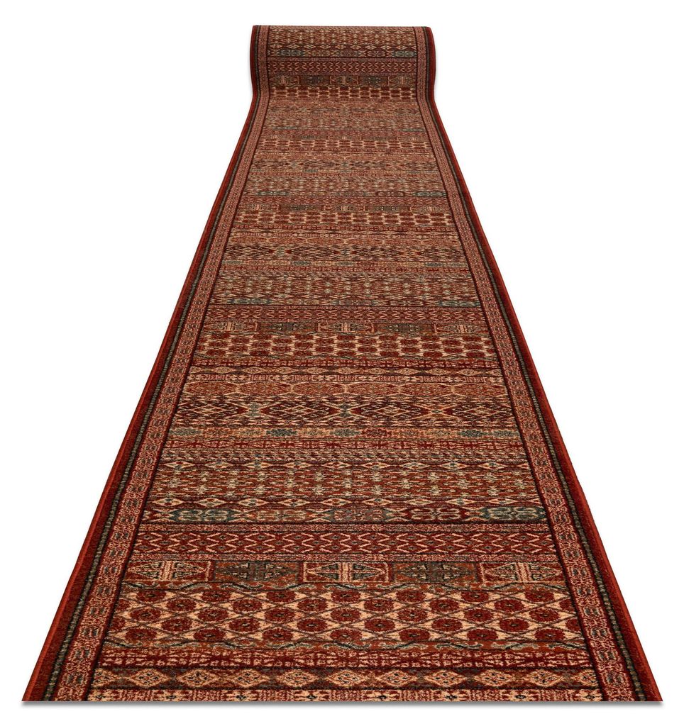 Wolle Läufer KASHQAI 4334/300 orientalisch rotwein / grün 67cm rot 67x580 cm