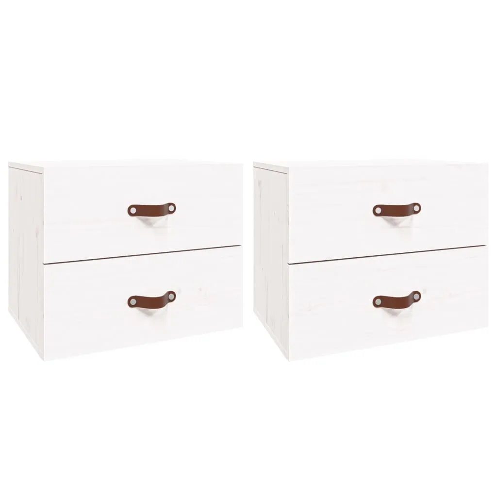 Set 2 Comodini Sospesi vidaXL Bianco 50x36x40 cm Moderni