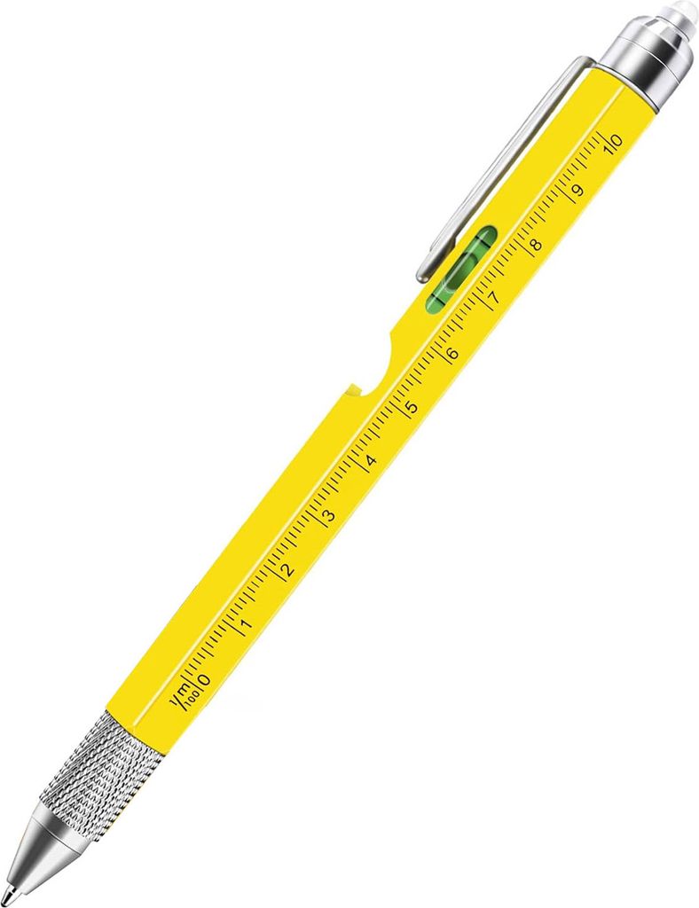 Mehrzweck-Werkzeugstift für Herren, LED-Licht, Schraubendreher, Lineal, Stylus, Wasserwaage, Flaschenöffner, Gadgets, 9-in-1-Multitool-Stift