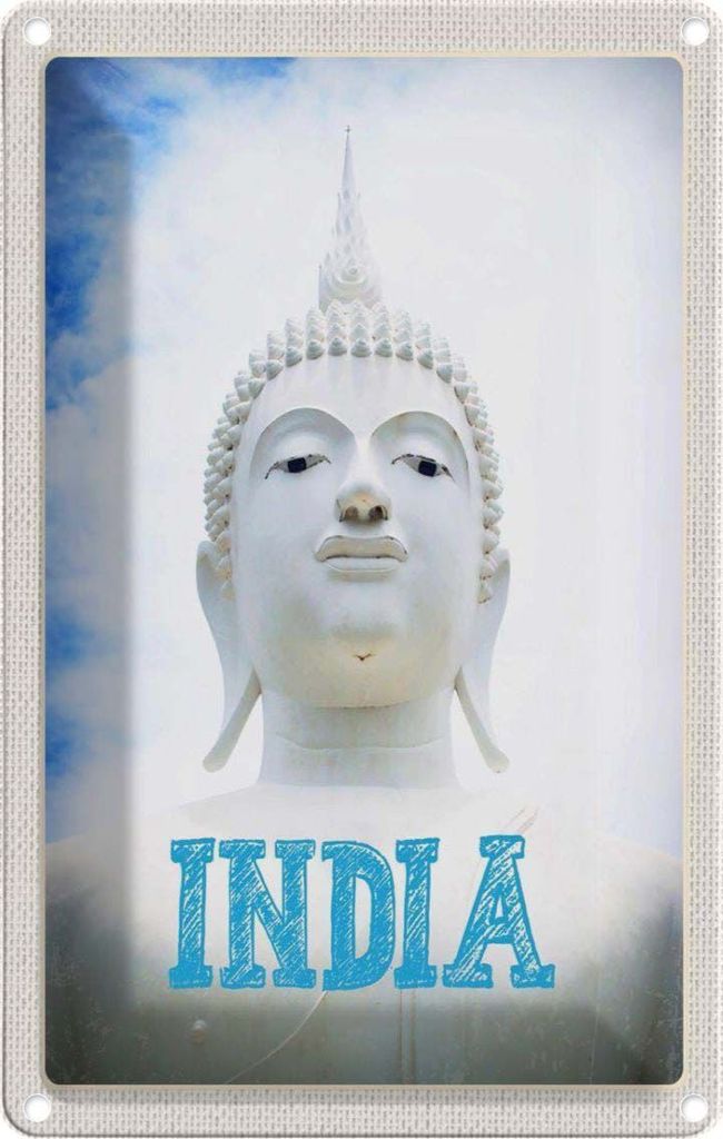 vianmo Blechschild 18x12 cm Indien Religion Hinduismus Skulptur Bildmotiv Reisemotiv Abenteuer Reisen Urlaub