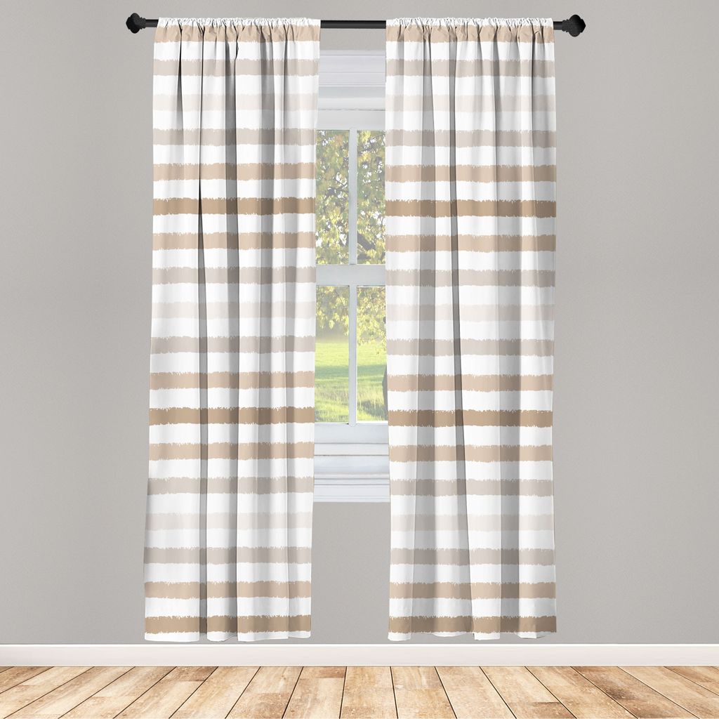 ABAKUHAUS Gestreift Vorhänge 2 Panel Set für Wohnzimmer Schlafzimmer Nachbildung, Geometrische Bunte Tone Pinsel Stil Linien Grunge Retro Digital...