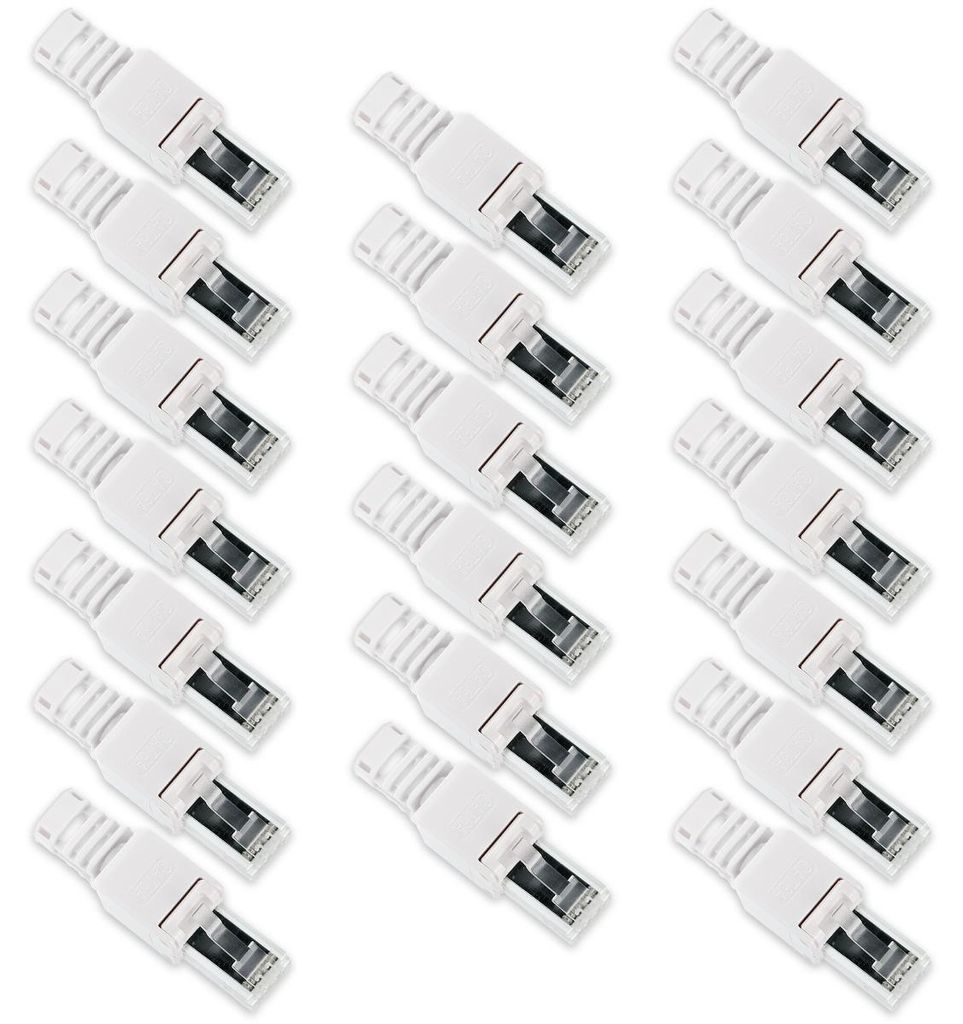 20x CAT 6A RJ45 Netzwerk Stecker Netzwerkstecker CAT 7 6 5 LAN Kabel werkzeuglos