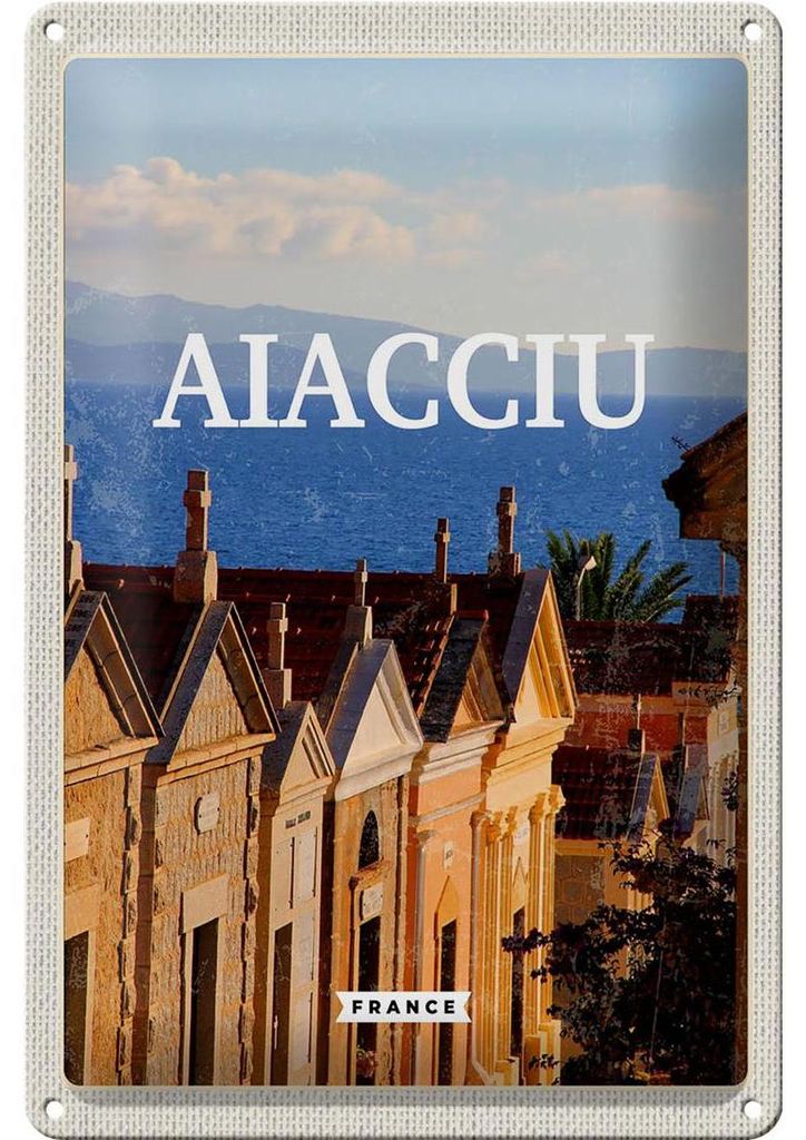 Blechschild Reise 20x30cm Ajaccio France Aussicht Meer Produktbild 