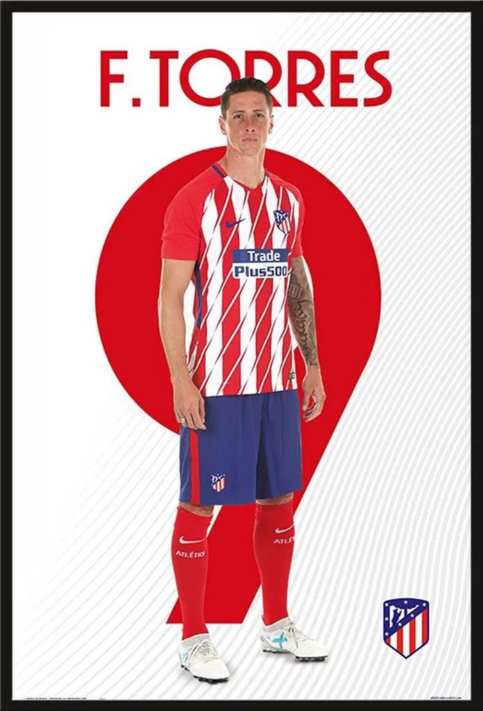 Affiche Foot Protégée Atlético Madrid Fernando Torres Cadre Shinsuke 17/18