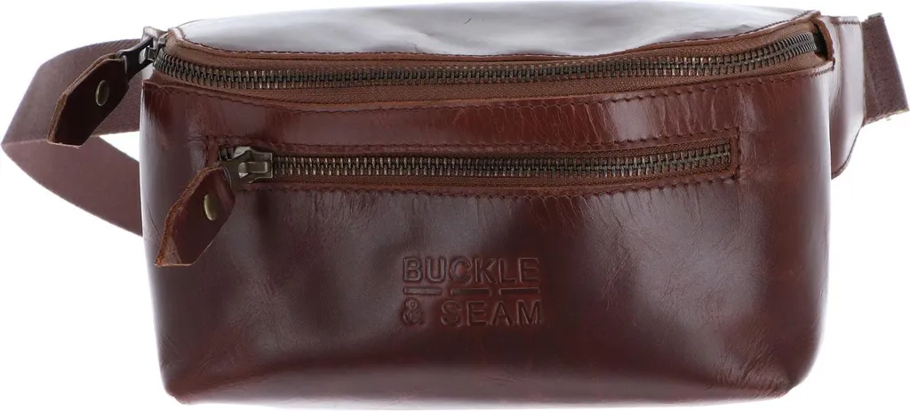 Dash Belt Bag en Cuir de Vachette : Sac Banane Ajustable Brun et Bleu
