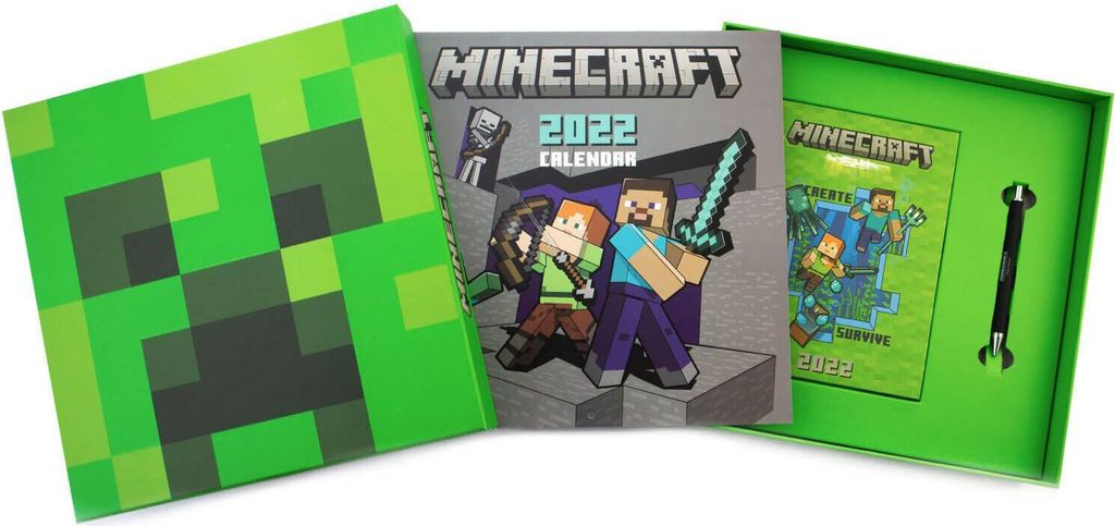 Minecraft - Set aus Stift, Kalender, Tagebuch 2022