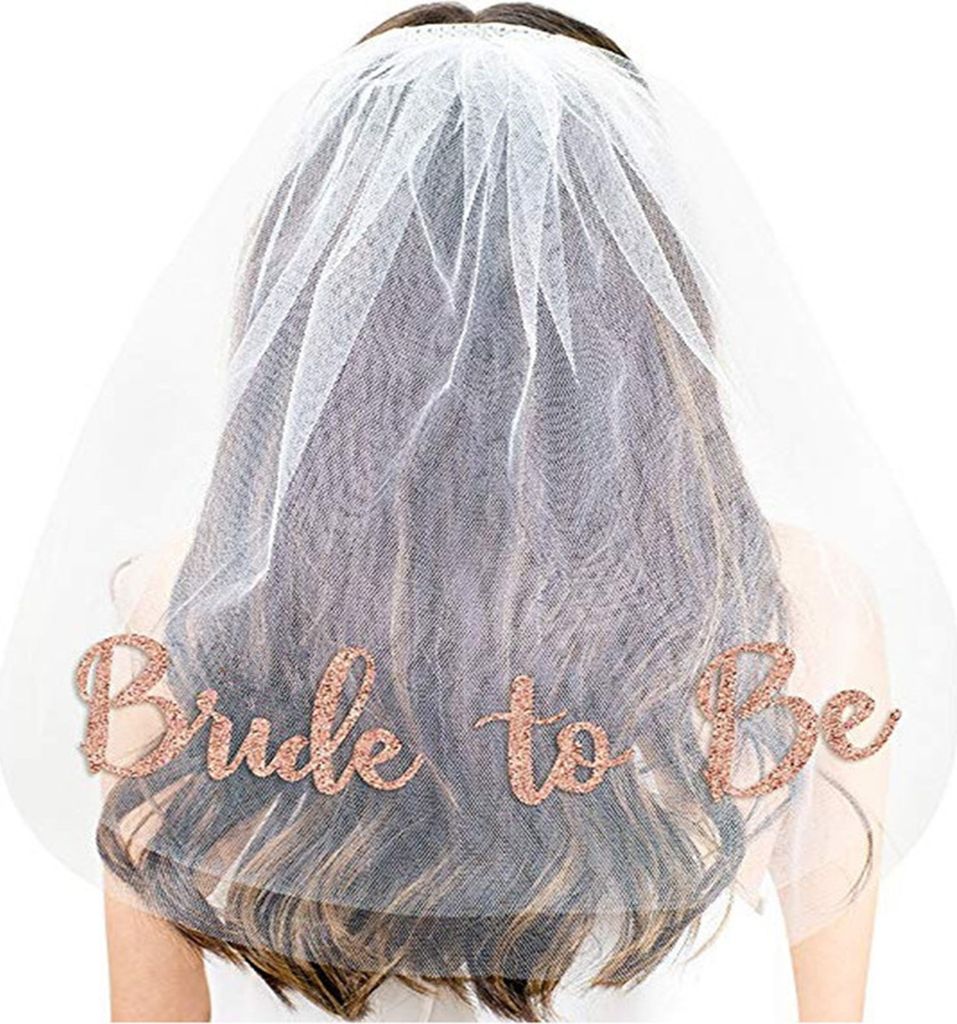 Brautschleier attraktive Easy Wear Nylon Dekorative Bräute, um Partyschleier für Hochzeit zu sein-Weiß + Rosenrot
