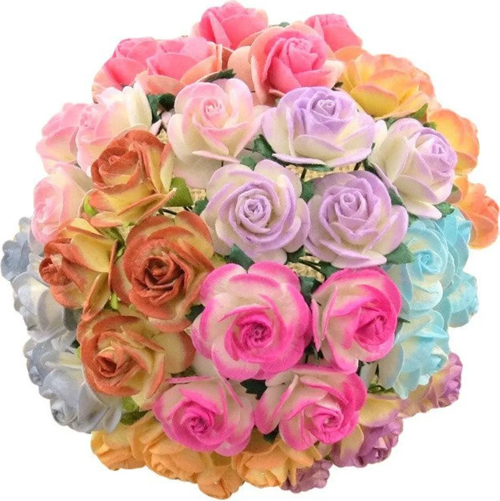 100 Fiori di Carta di Gelso Viola Mix 25mm per Scrapbooking e Bomboniere