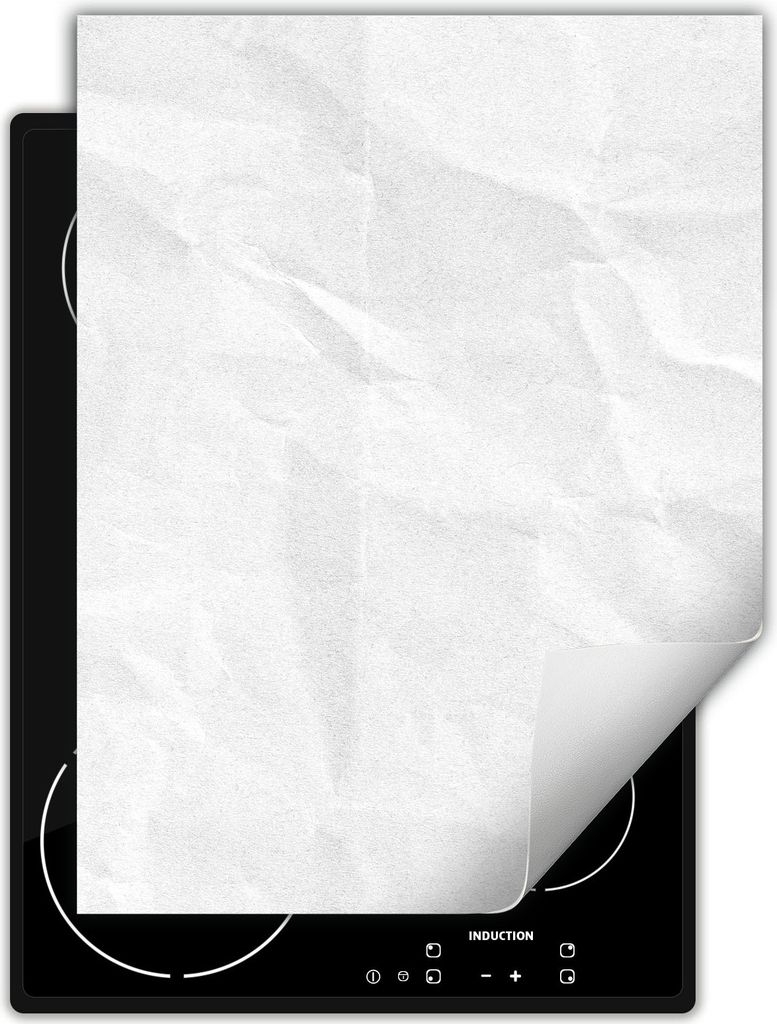 DarHaus Herdabdeckplatte Einteilig Küche Abdeckplatte für Glaskeramikfeld Abdeckung Induktionskochfeld Aufrollbare Matte 40x52 cm, weiß - schiefer