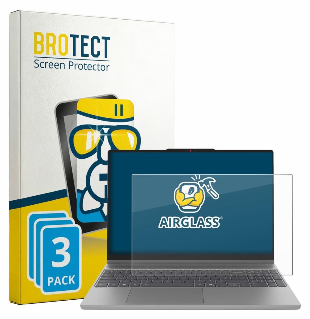 3x BROTECT Schutzglas für Lenovo IdeaPad 5a 2-in-1 Gen 11 15" Schutzfolie Panzer Folie Glas Display Schutz klar