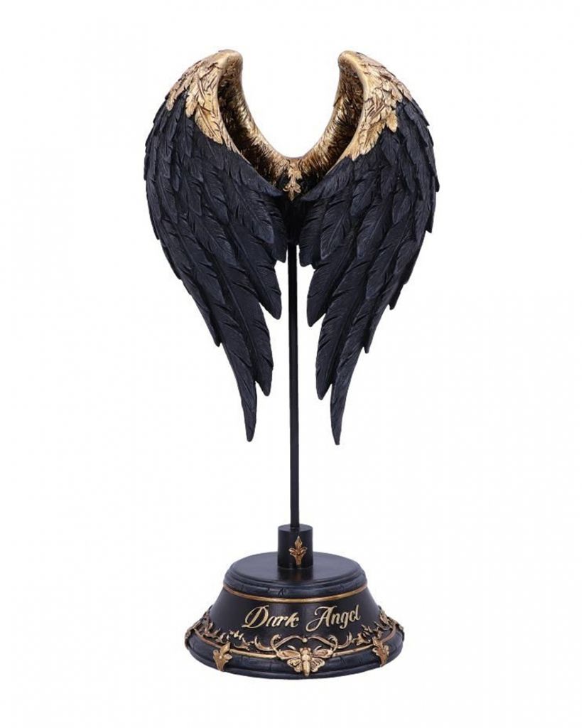 Schwarze Engelsflügel Gothic Deko 26cm