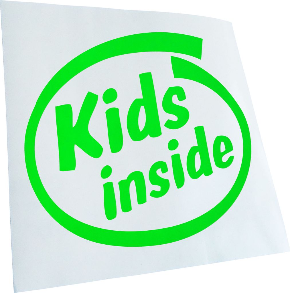 Kiwistar - Autoaufkleber - Kids Inside Heckscheibe - Aufkleber für Auto Kfz Fahrrad, LKW, Truck Mofa