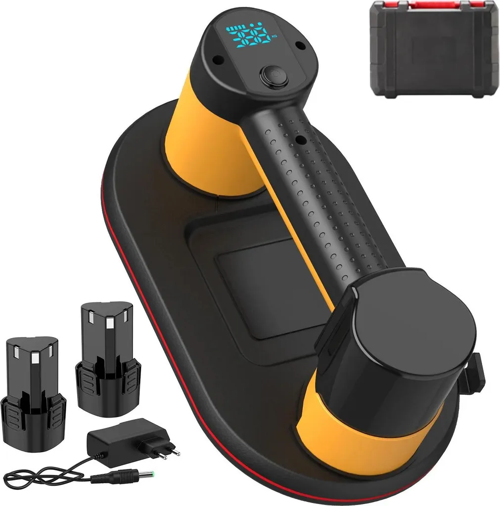 Ventosa Elettrica a Vuoto 300kg Display LCD - Kit 2 Batterie 4000mAh