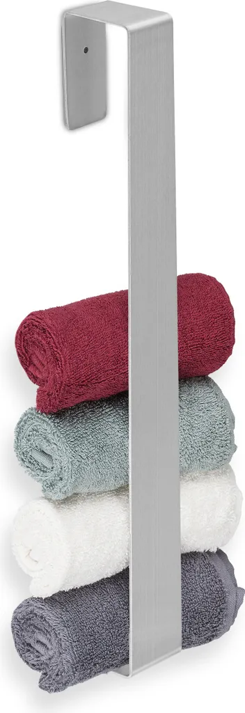 Relaxdays Porta Asciugamani Argento Senza Buche | Bagno Ordinato