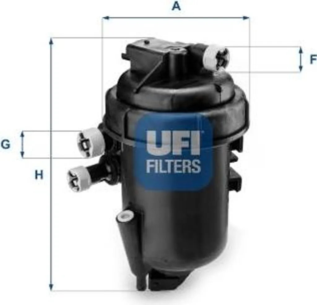 Filtre à carburant anti-impuretés UFI 55.084.00 en acier inoxydable