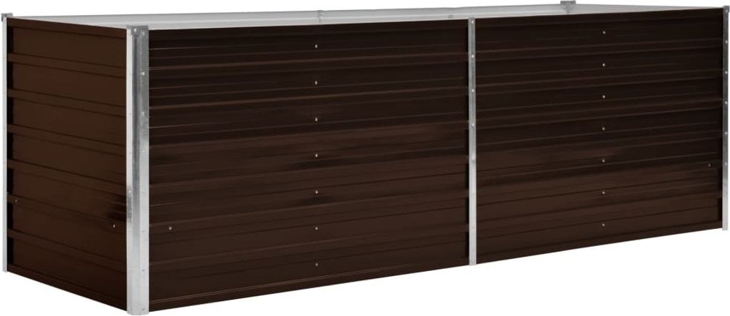 Podwyższona Donica, Brązowa, 240X80X77 Cm, Galwanizowana Zdjęcie produktu 