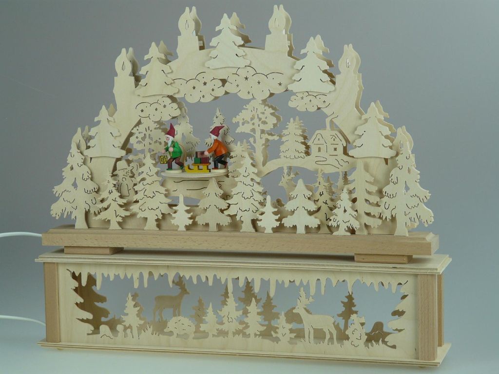 Original Erzgebirgischer Marken Schwibbogen Lichterbogen 50 x 43 cm K50-2_216