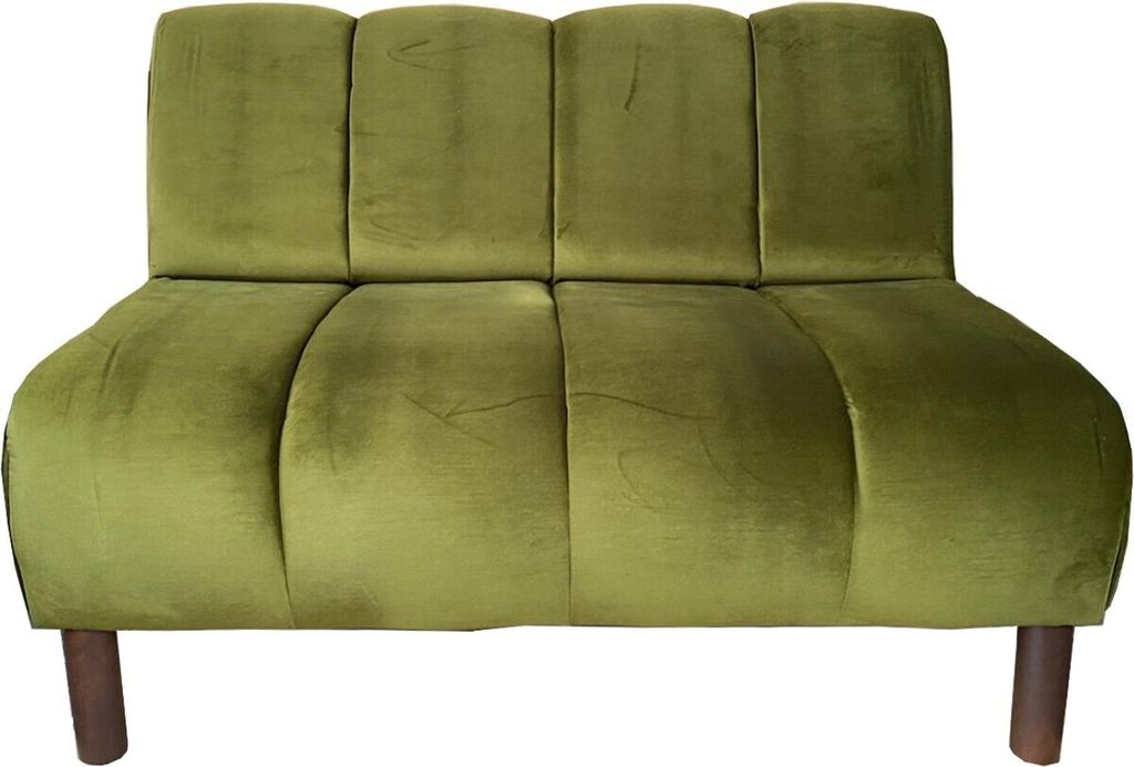 Casa Padrino Luxus Couch Old Green 121 x 75 x H. 87 cm - Wohnzimmer Sofa mit edlem Samtstoff - Luxus Möbel