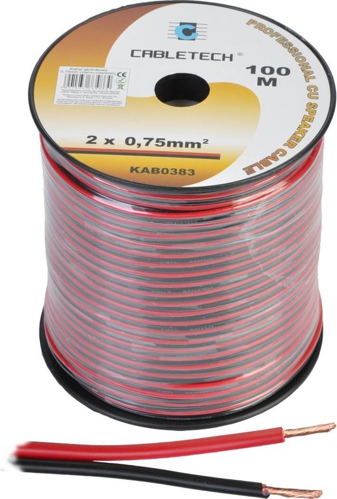 Kab0383 Kabel Glosnikowy 0,75Mm Czarno-Czerwony Zdjęcie produktu 