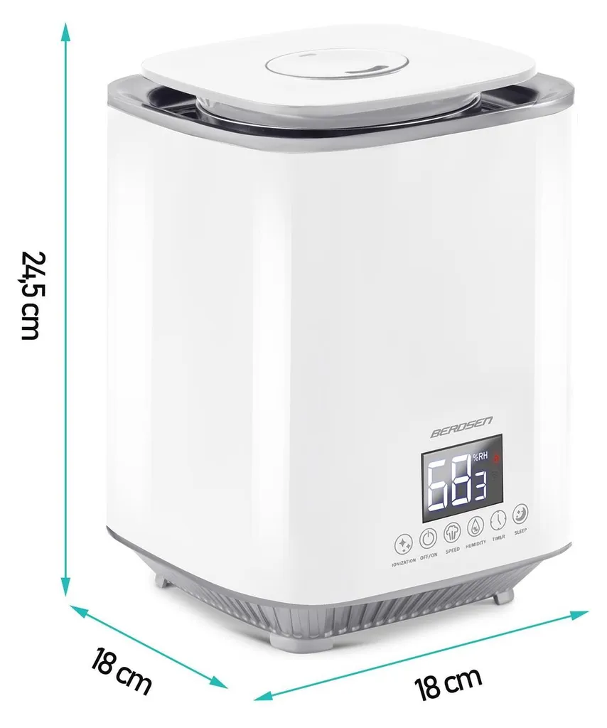 Humidificateur d'air maison Berdsen BD-502 blanc avec diffuseur brume - 13
