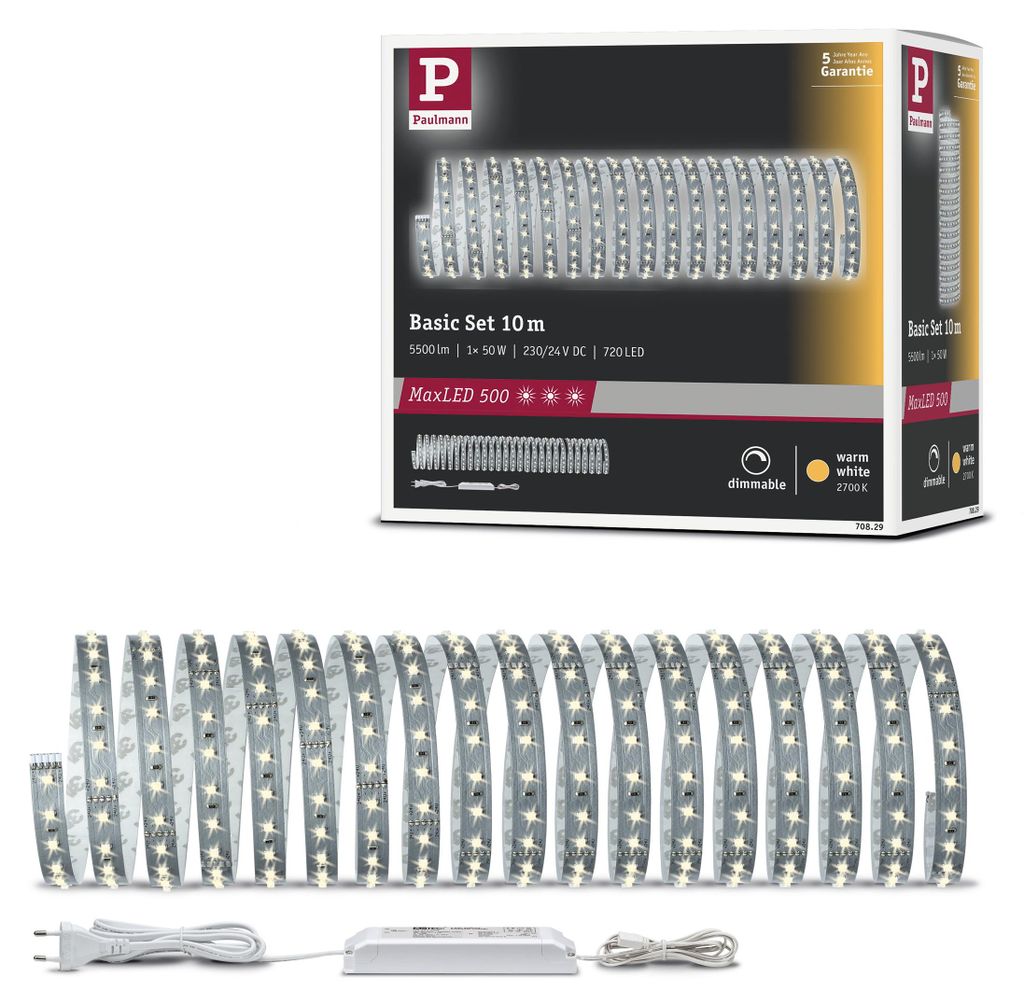 Paulmann MaxLED 500 LED-strip, warm wit, basisset Productafbeelding 