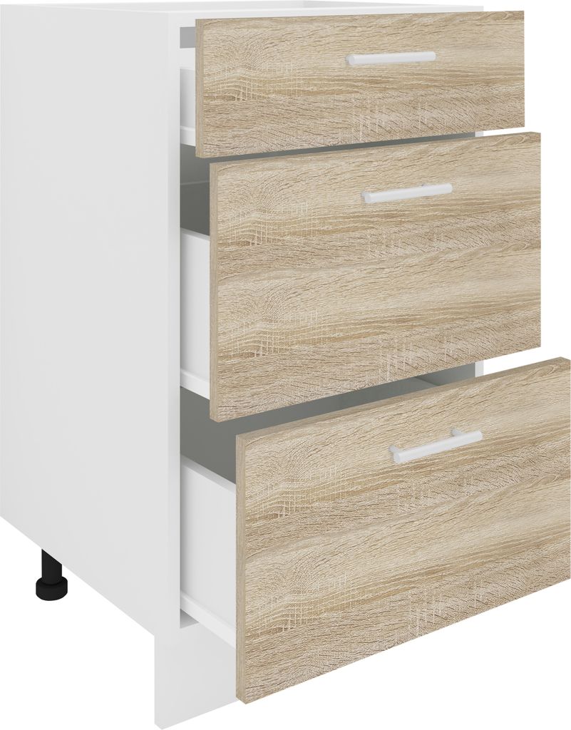 VCM Küchenschrank | Maße ca. H. 82 x B. 50 x. T. 46 cm | Unterschrank mit drei Schubladen | Küchenmöbel - Esilo