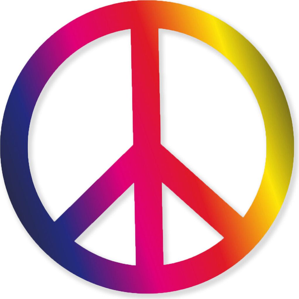 Peace Zeichen Aufkleber I bunt I Ø 50 cm I Flower-Power Peace and Love I Deko-Aufkleber für Fahrzeuge I UV- und wetterfest I kfz681