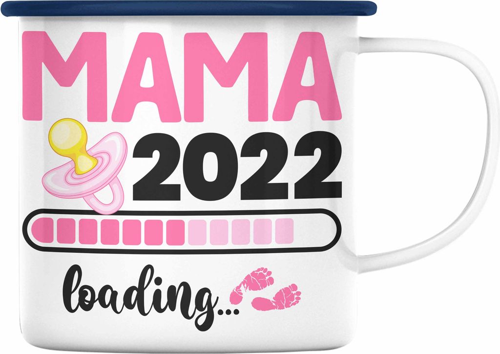 Trendation - Mama 2022 Loading Emaille Tasse Schwanger Produktbild 