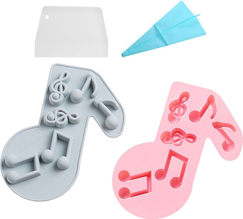 2 Stück Musiknoten-Silikonform, Musiknoten-Fondantform, Musik-Süßigkeitsform Für Kuchendekoration, Zuckerguss, Kuchen, Schokolade Und Basteln, ...