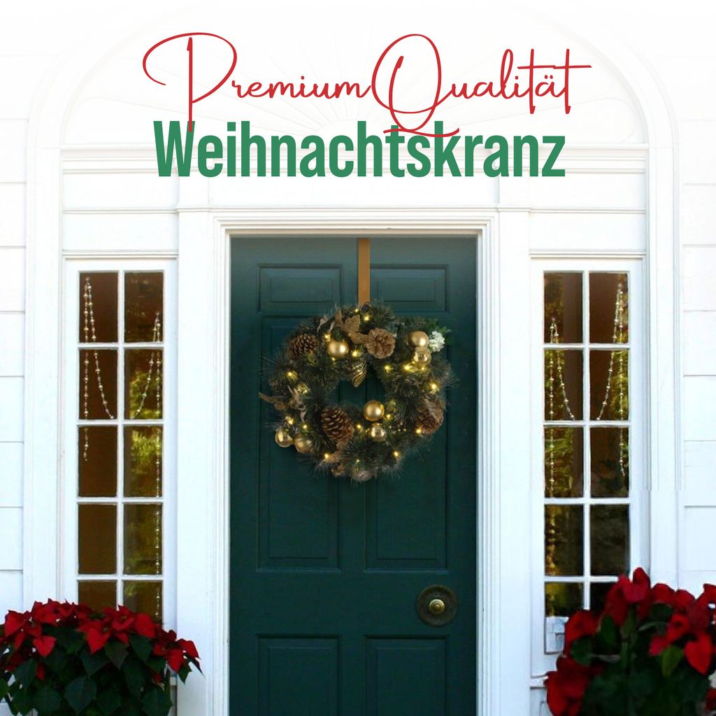 MeisterHome ® Künstlicher Weihnachtskranz Adventskranz für Produktbild 2