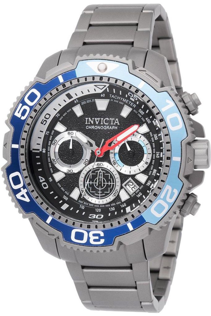 Invicta TI-22 49493 Herrenarmbanduhr - Quarzwerk - Titan mit Schwarzem Zifferblatt - 48 mm