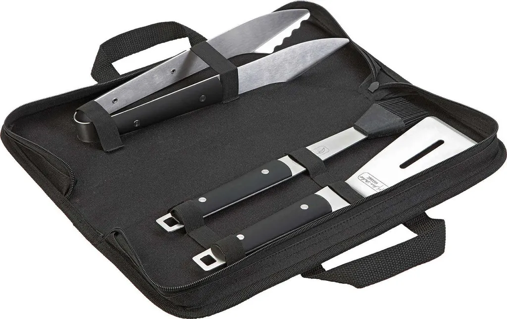 Set de cuisine pour plancha avec spatule et pince en inox et bois mill