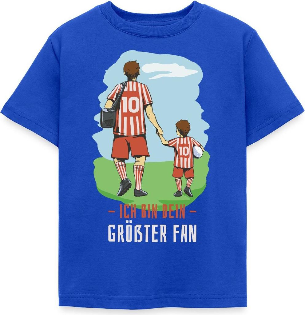 Spreadshirt Fußball Vater Sohn Ich Bin Dein Größter Fan Kinder T-Shirt, 122/128 (7-8 Jahre), Royalblau