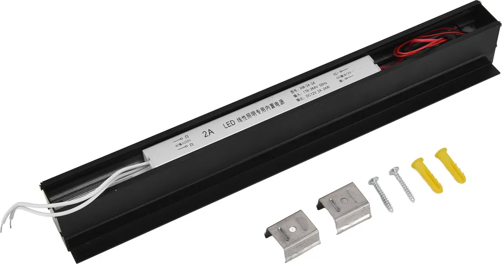 Applique murale à LED longue bande extérieure IP65 noire 80cm
