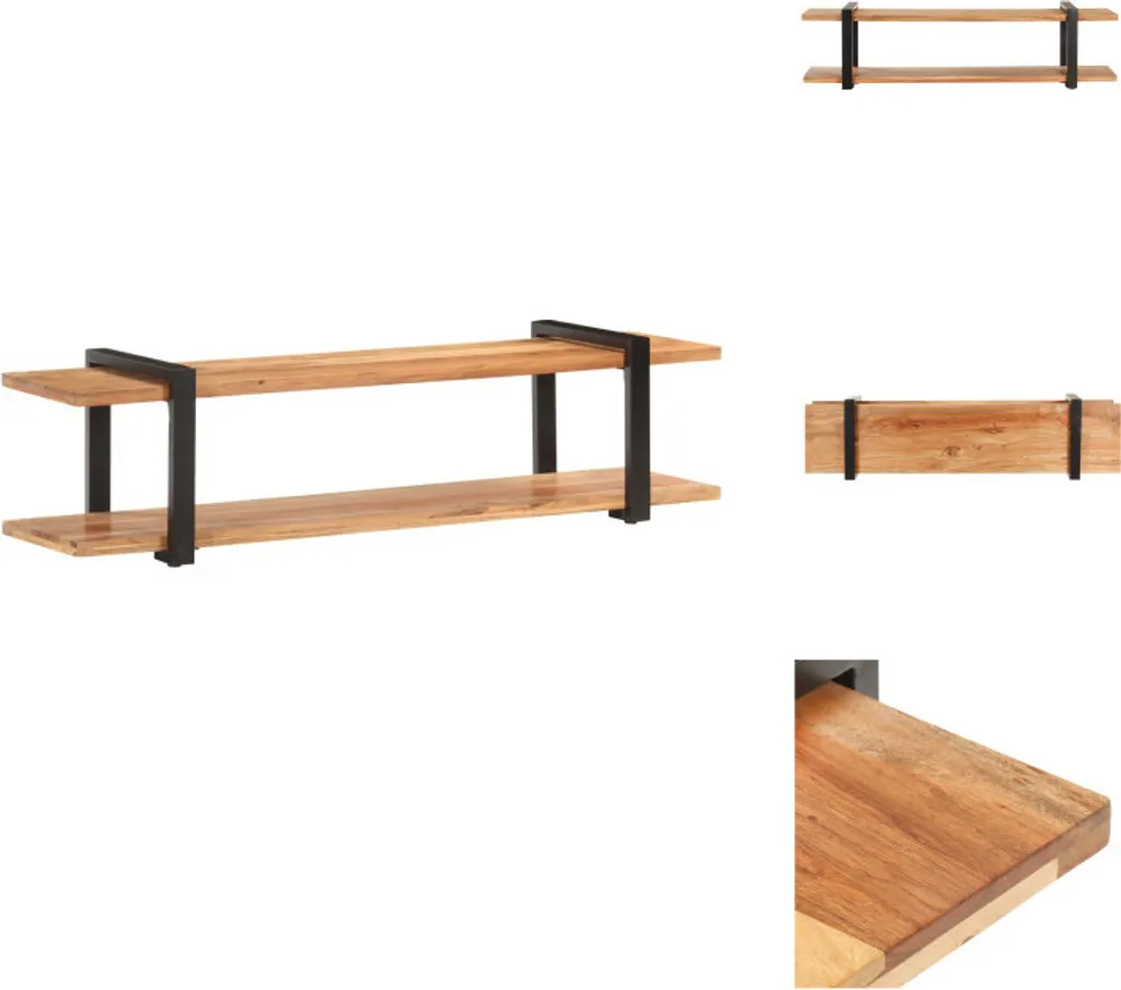 mobile TV vidaXL 160x40x40 cm in legno massiccio di acacia - Mobili TV - 1