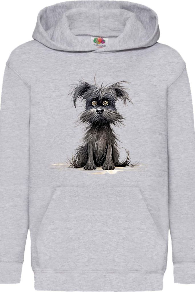 Kinder Kapuzenpullover Funny Dogs Breeds Affenpinscher Dog Breed, 9-11 Jahr - 140 / Grau