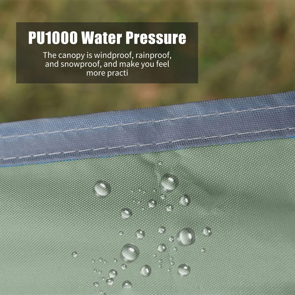 Voile d'ombrage 3x3m imperméable rectangulaire avec piquets et cordes - 5
