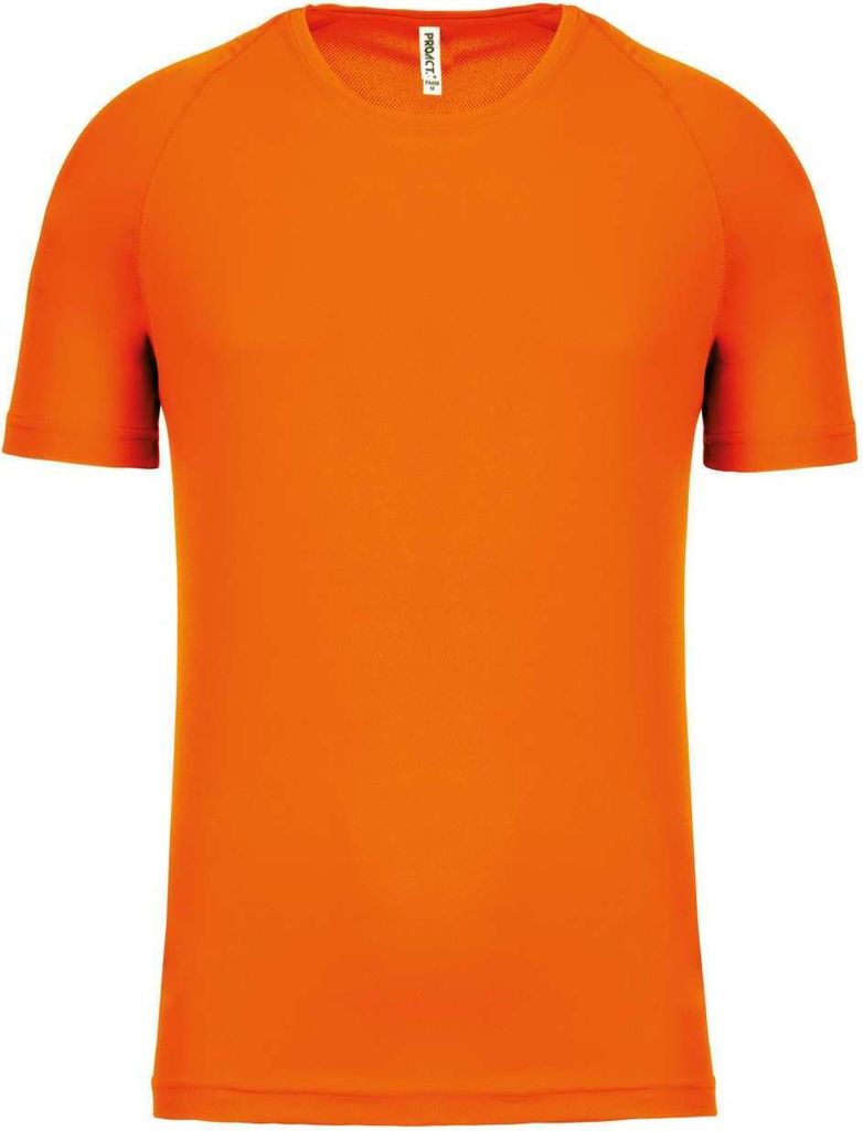 Proact Herren Sport T-Shirt Kurzarm Rundhals Slim Fit Basic Shirt, Größe:3XL, Farbe:Fluorescent Orange