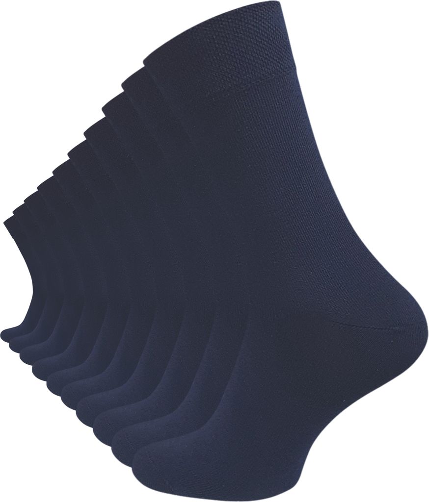 Cotton Prime 10 Paar Komfortsocken ohne Bund Gesundheitssocken aus Baumwolle 39-42 marineblau