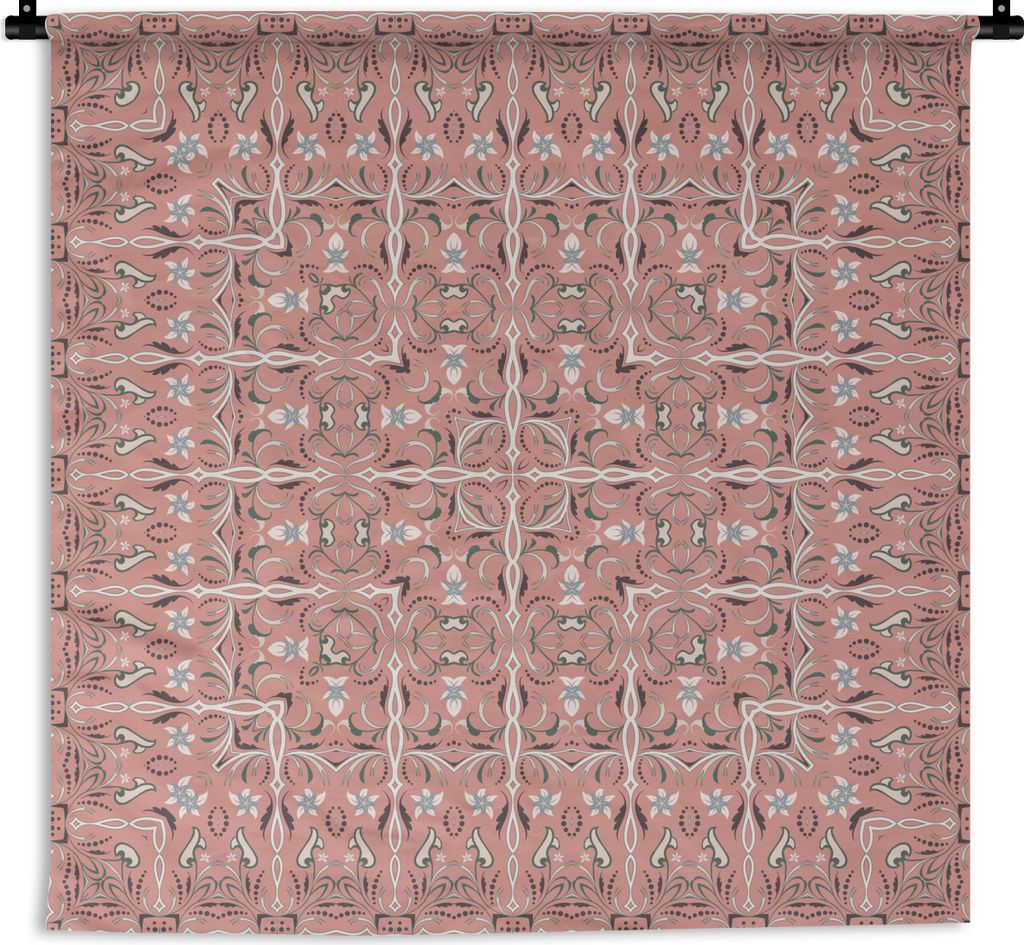 MuchoWow Wandteppich Wandbehang Muster - Teppiche - Rosa 150x150 cm Tapisserie Dekoration Wandtuch - Wohnaccessoires - Modernes