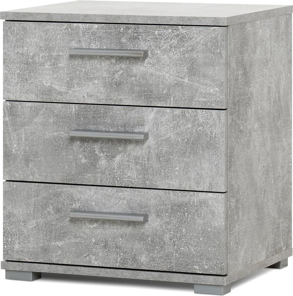 Table de Chevet Elena II Gain de Place en Béton Structuré 45x50x34 cm Gris