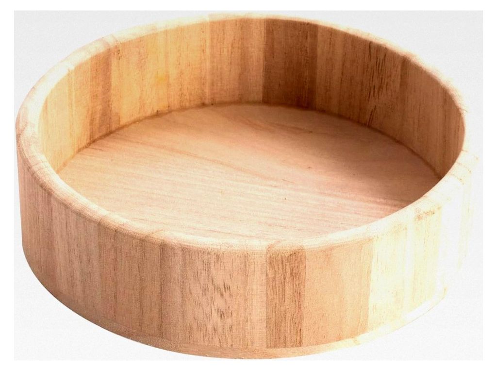 Rundes Tablett aus Balsaholz, 22 x 5,5 cm