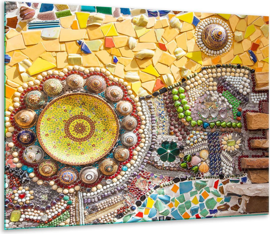 Herdabdeckplatten Glaskeramikkochfeld-Abdeckung Spritzschutz Glas 60x52cm Mosaik