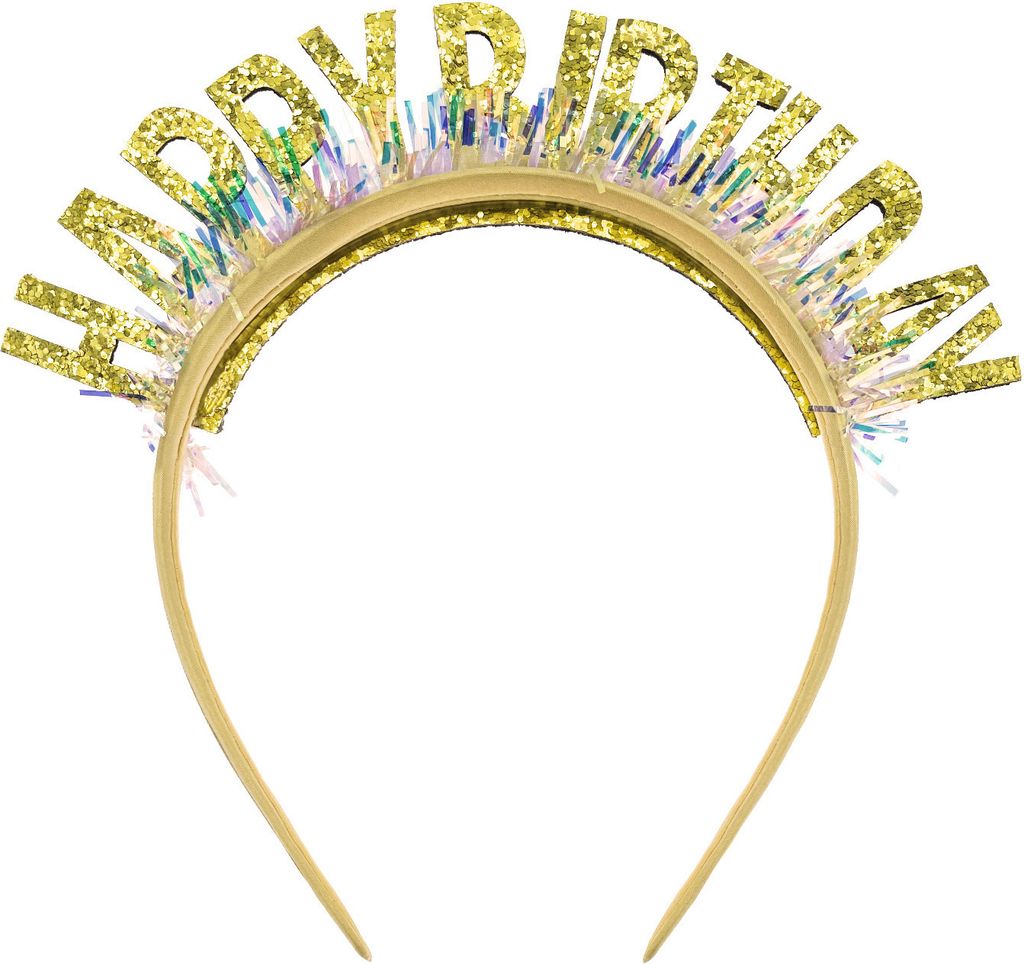 Oblique Unique Haarreifen Happy Birthday irisierend Produktbild 