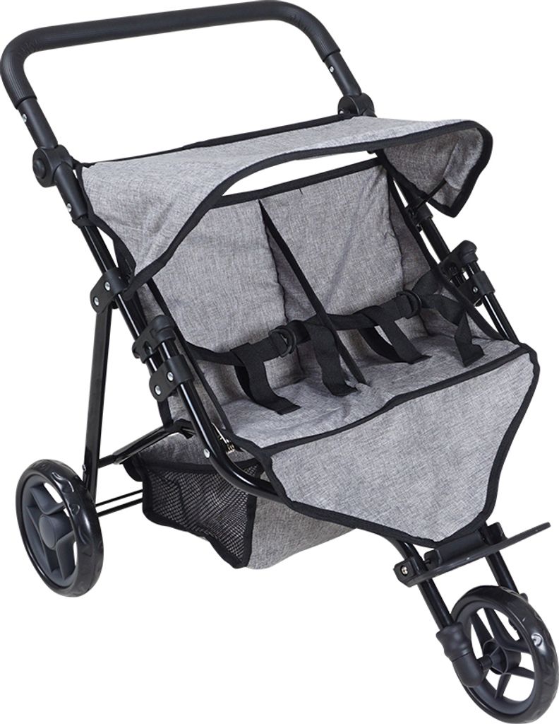 Zwillingspuppenwagen Duo jeans grey Produktbild 2