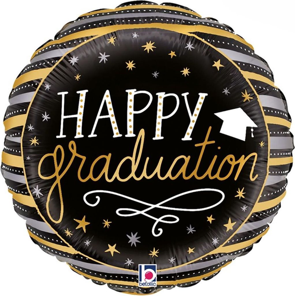 18"/Ø46cm Folienballon "Happy Graduation" Produktbild 