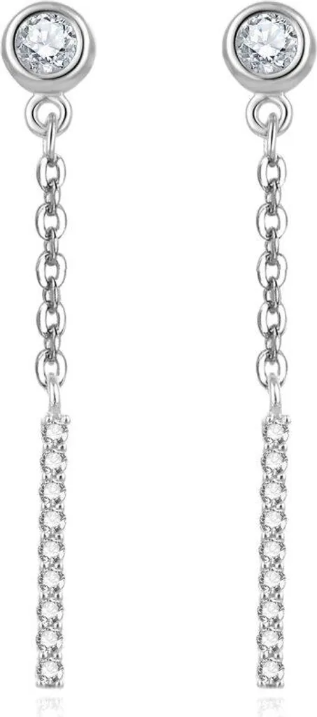 Boucles d'oreilles argent pour soirée et mariage avec zircons clairs