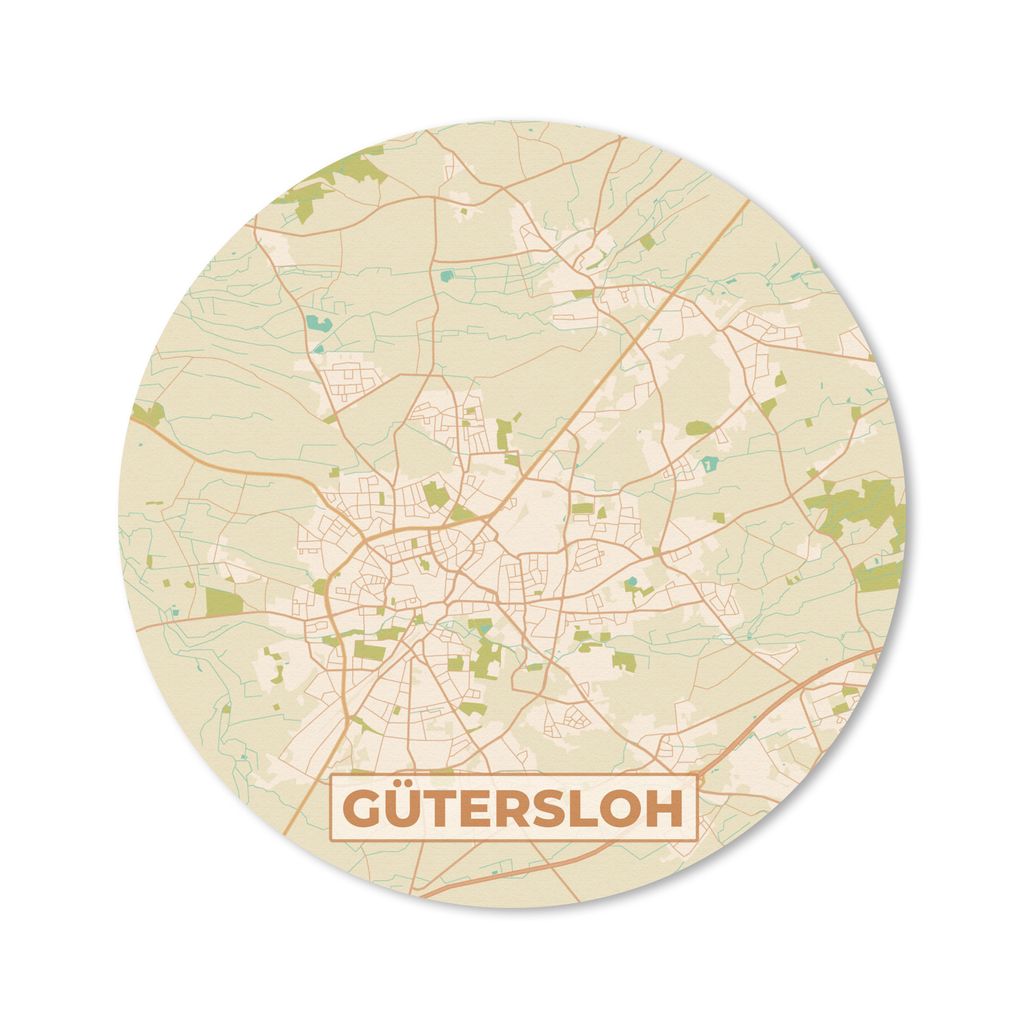 MuchoWow Mauspad Mousepad Gütersloh - Karte - Vintage - Stadtplan 40x40 cm - Mousepads - Maus Mat - Pad - Mausunterlage - Schreibtisch Accessoires